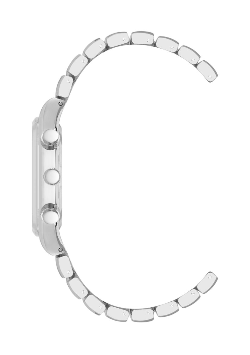 Mens Modern Silver Tone Alloy Metal Watch