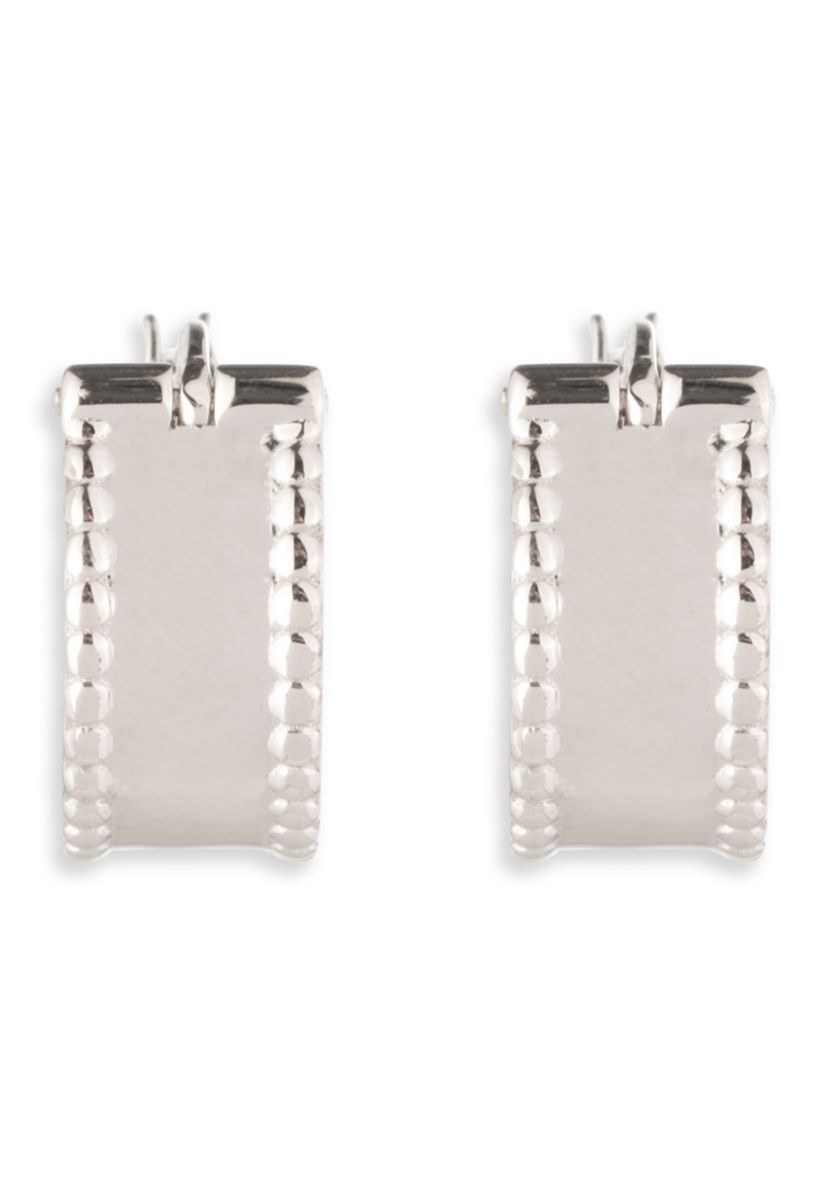 Silver Tone 15 MM Hoop Earrings
