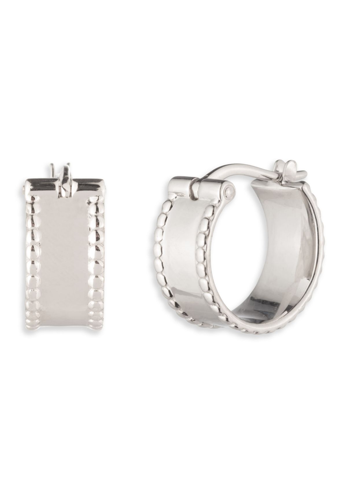 Silver Tone 15 MM Hoop Earrings