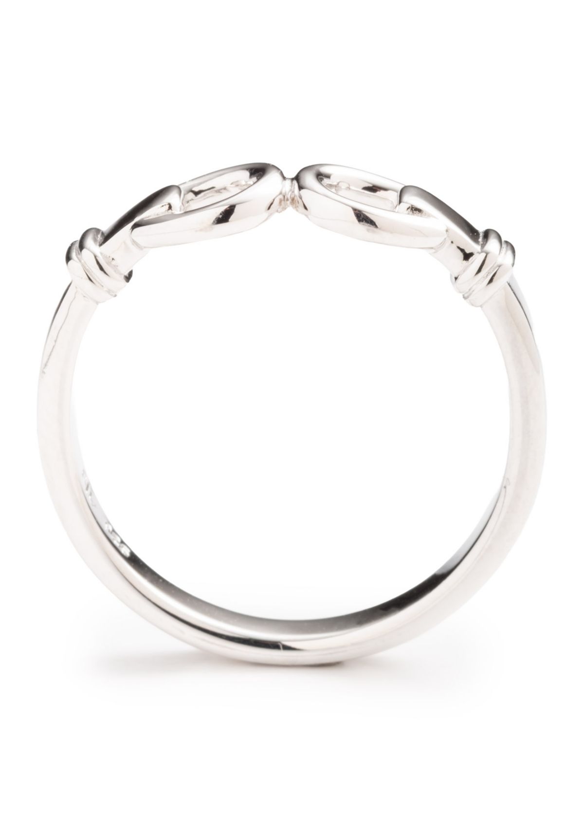  Horsebit Rhodium Ring