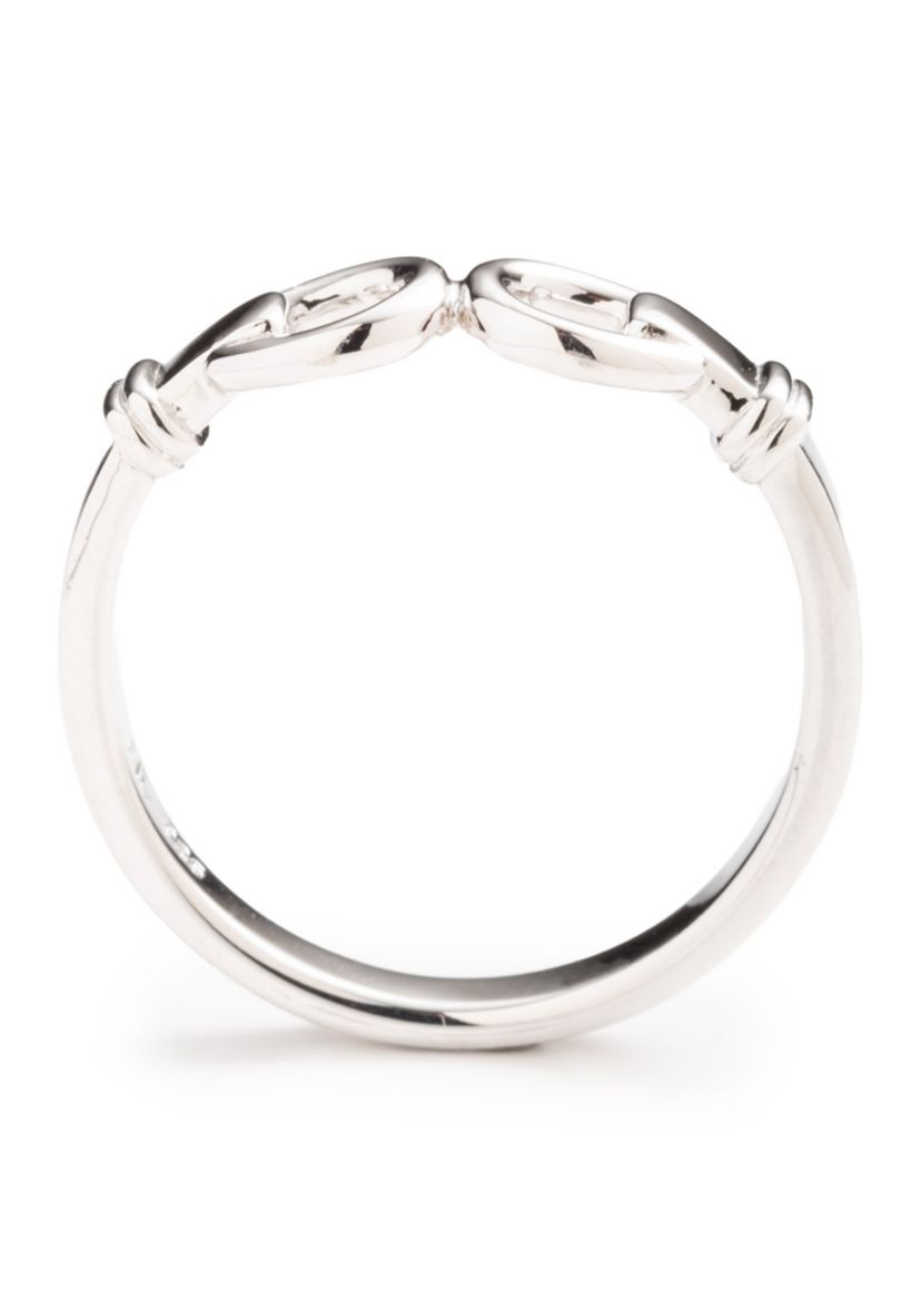  Horsebit Rhodium Ring