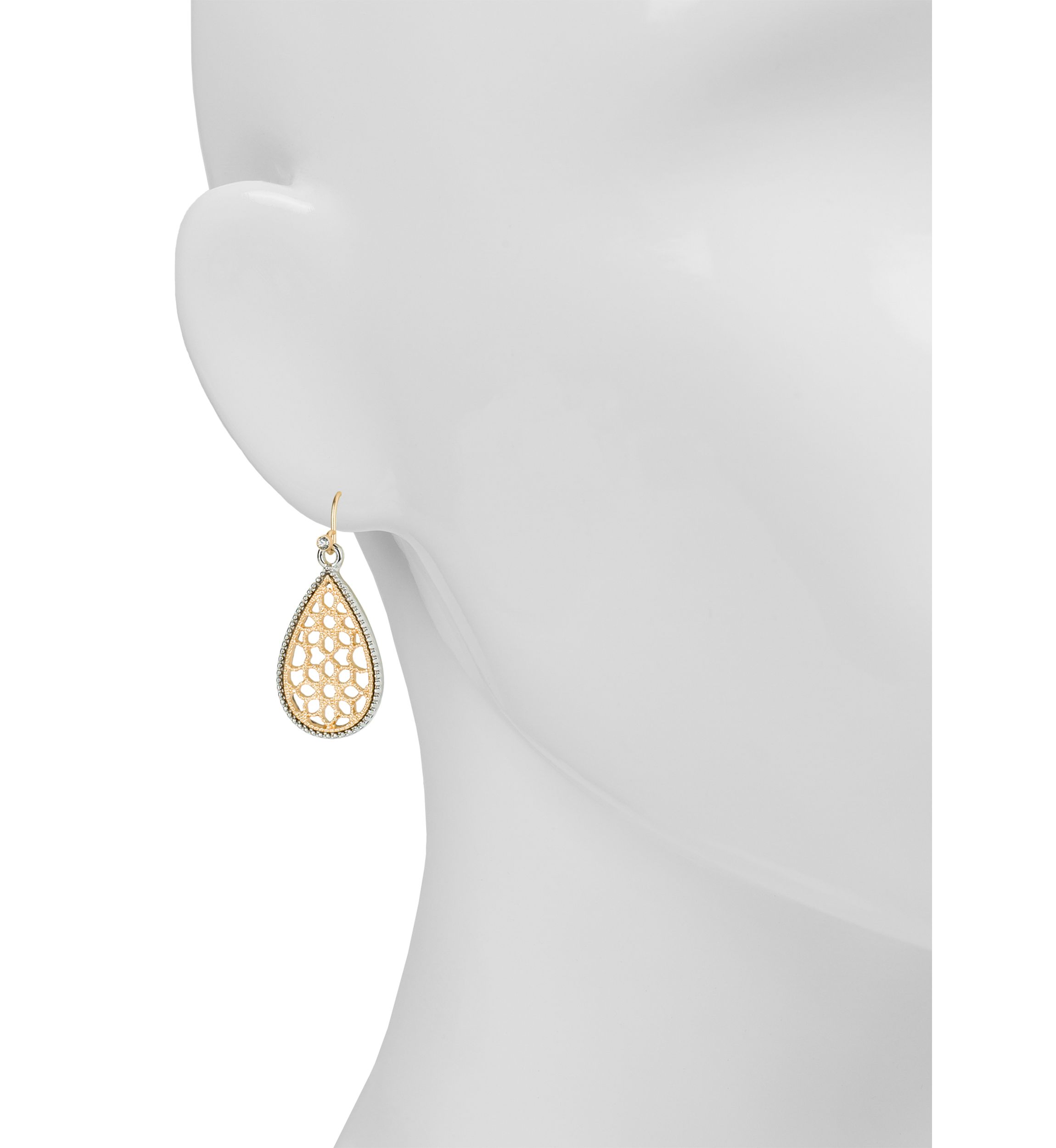 Matte Gold Venetian Lace Drop Earrings