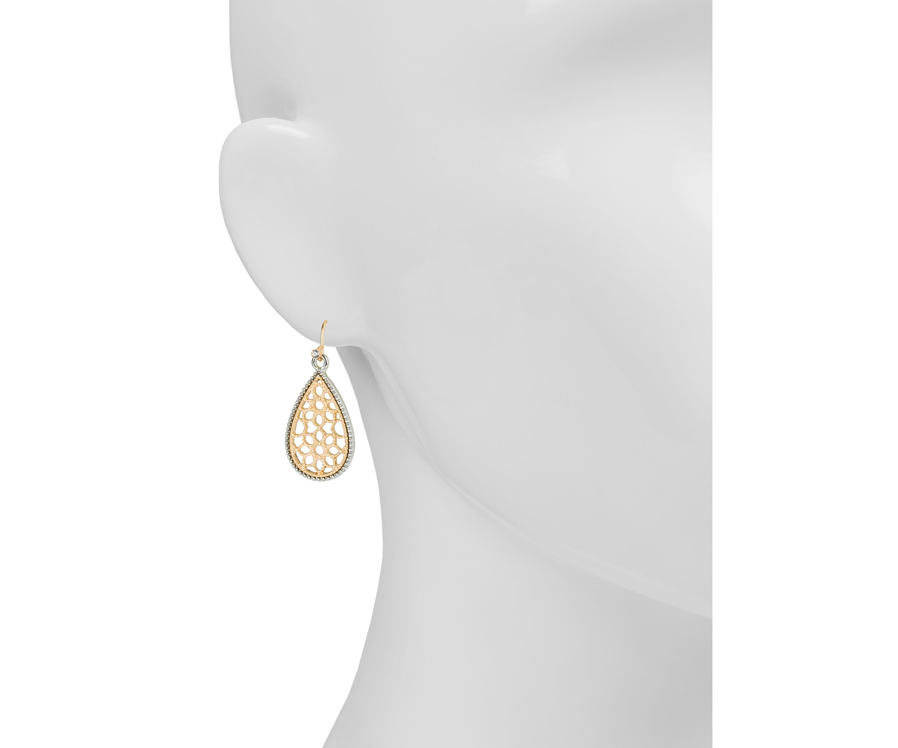 Matte Gold Venetian Lace Drop Earrings