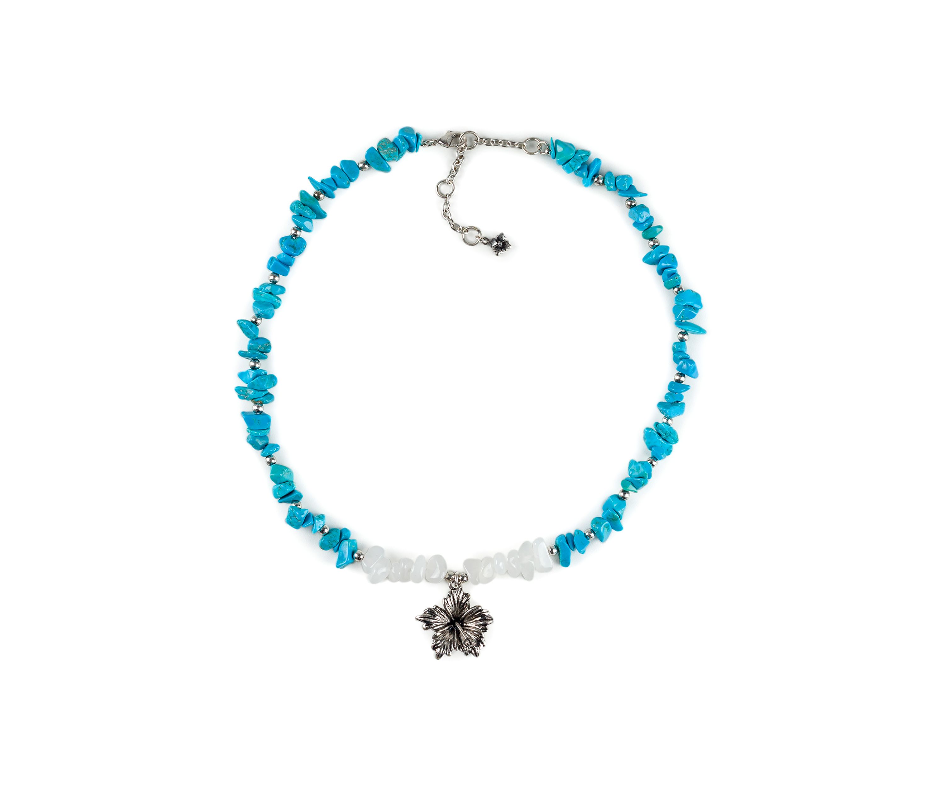 Chip Bead Hibiscus Necklace