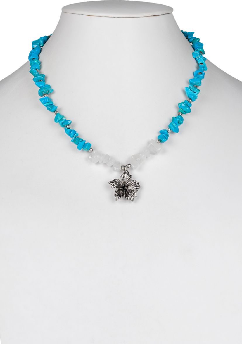 Chip Bead Hibiscus Necklace