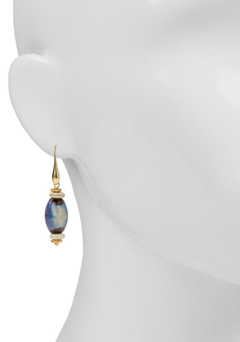 Teal Bead Drop Earrings