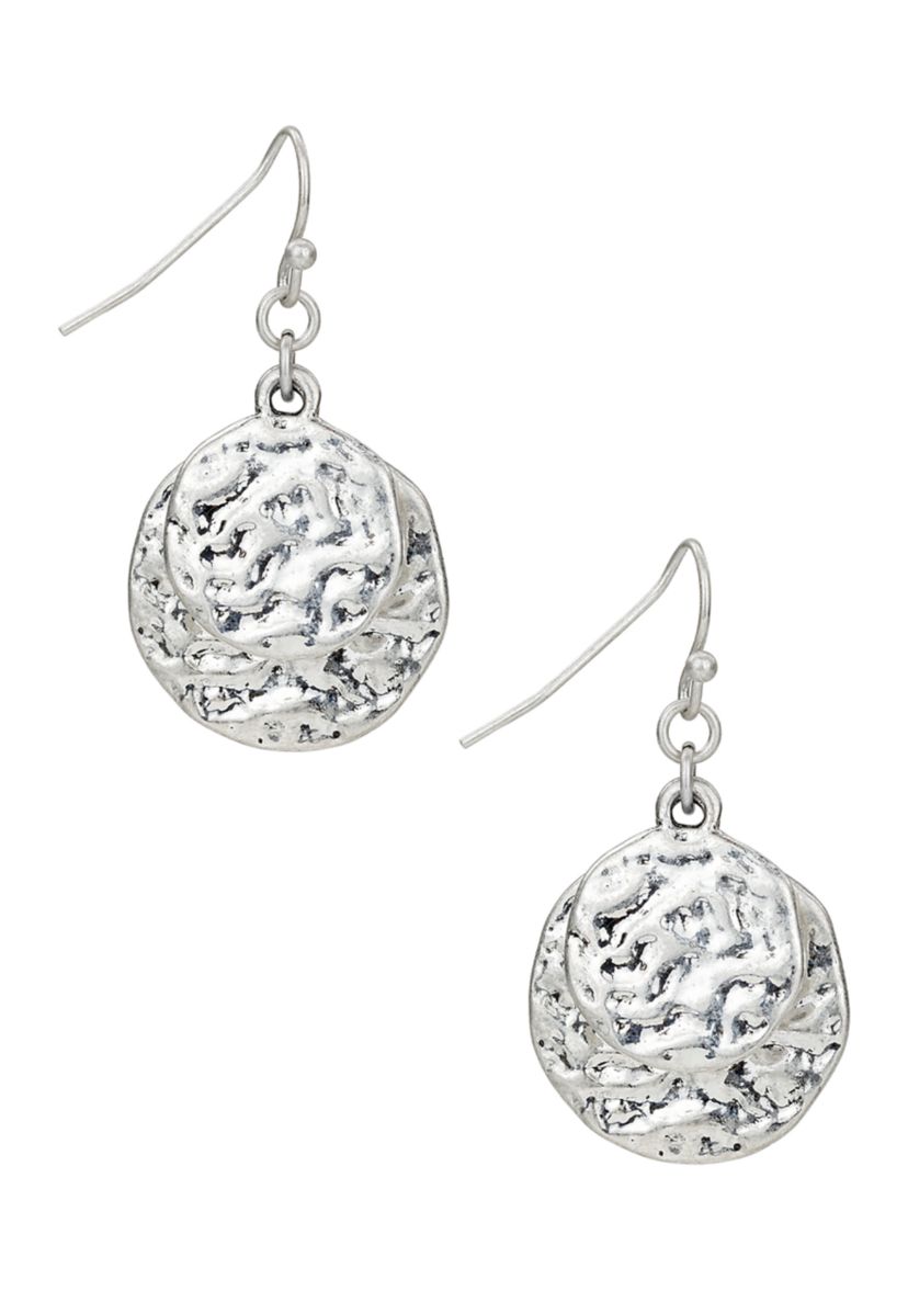 Round Double Drop Earrings