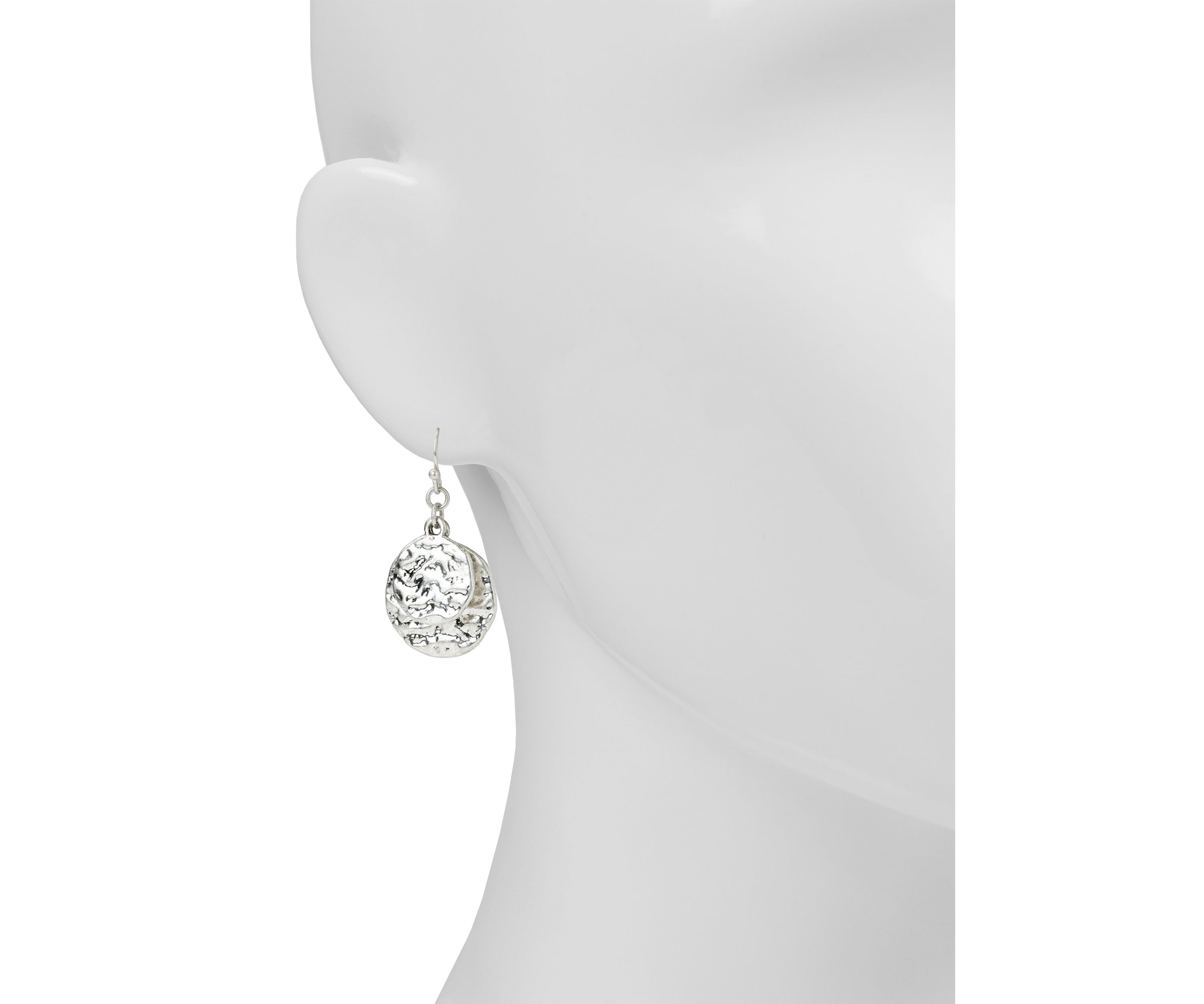 Round Double Drop Earrings