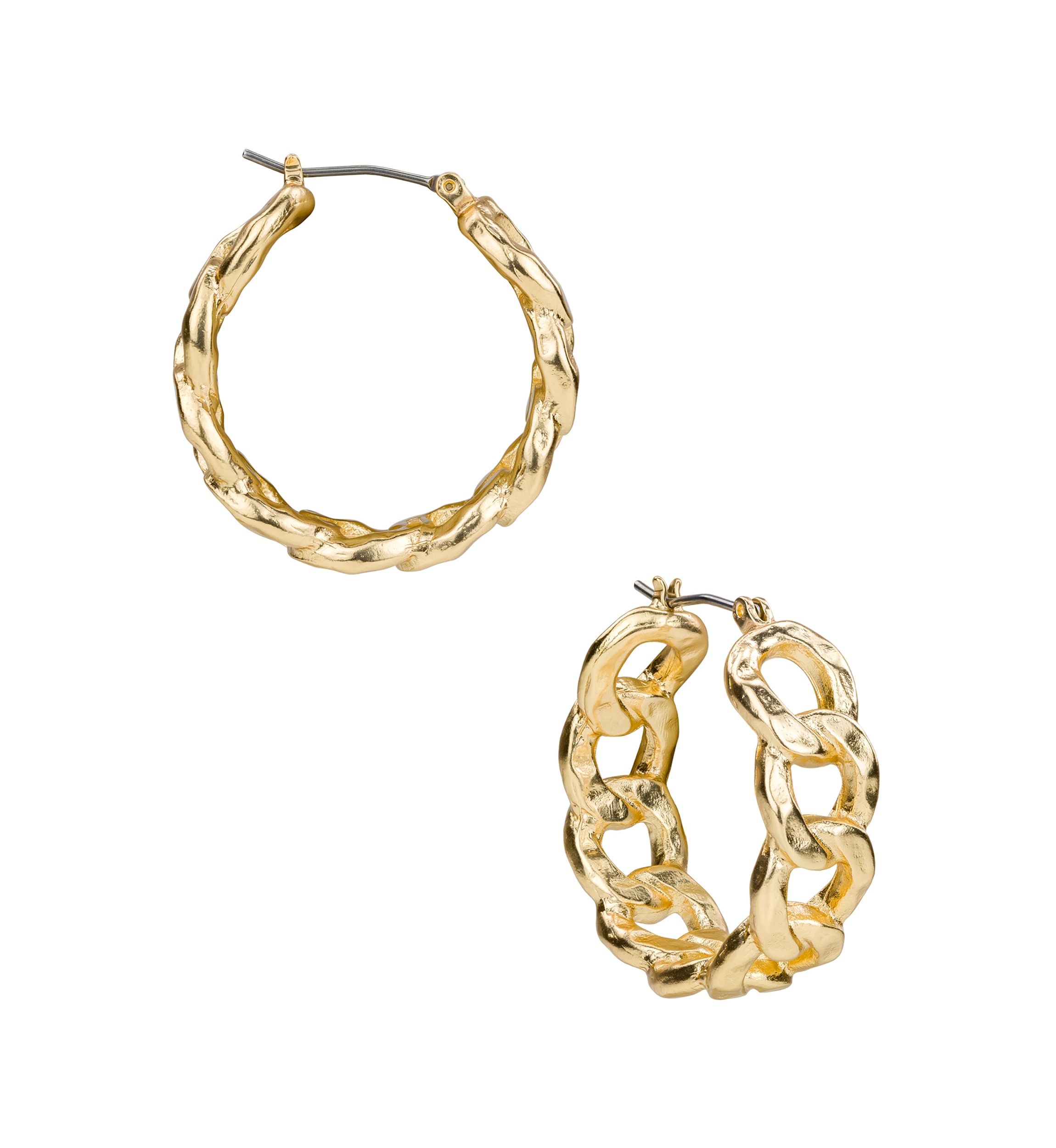 Hammered Link Hoop Earrings