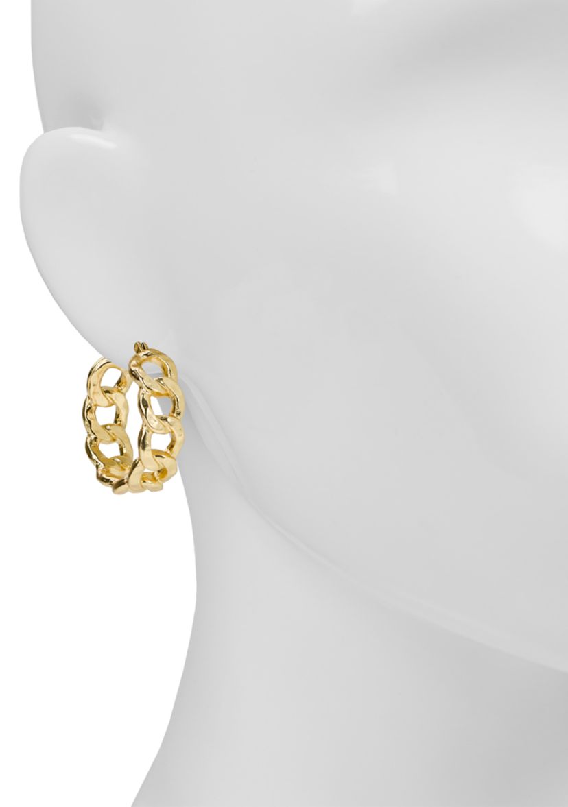 Hammered Link Hoop Earrings