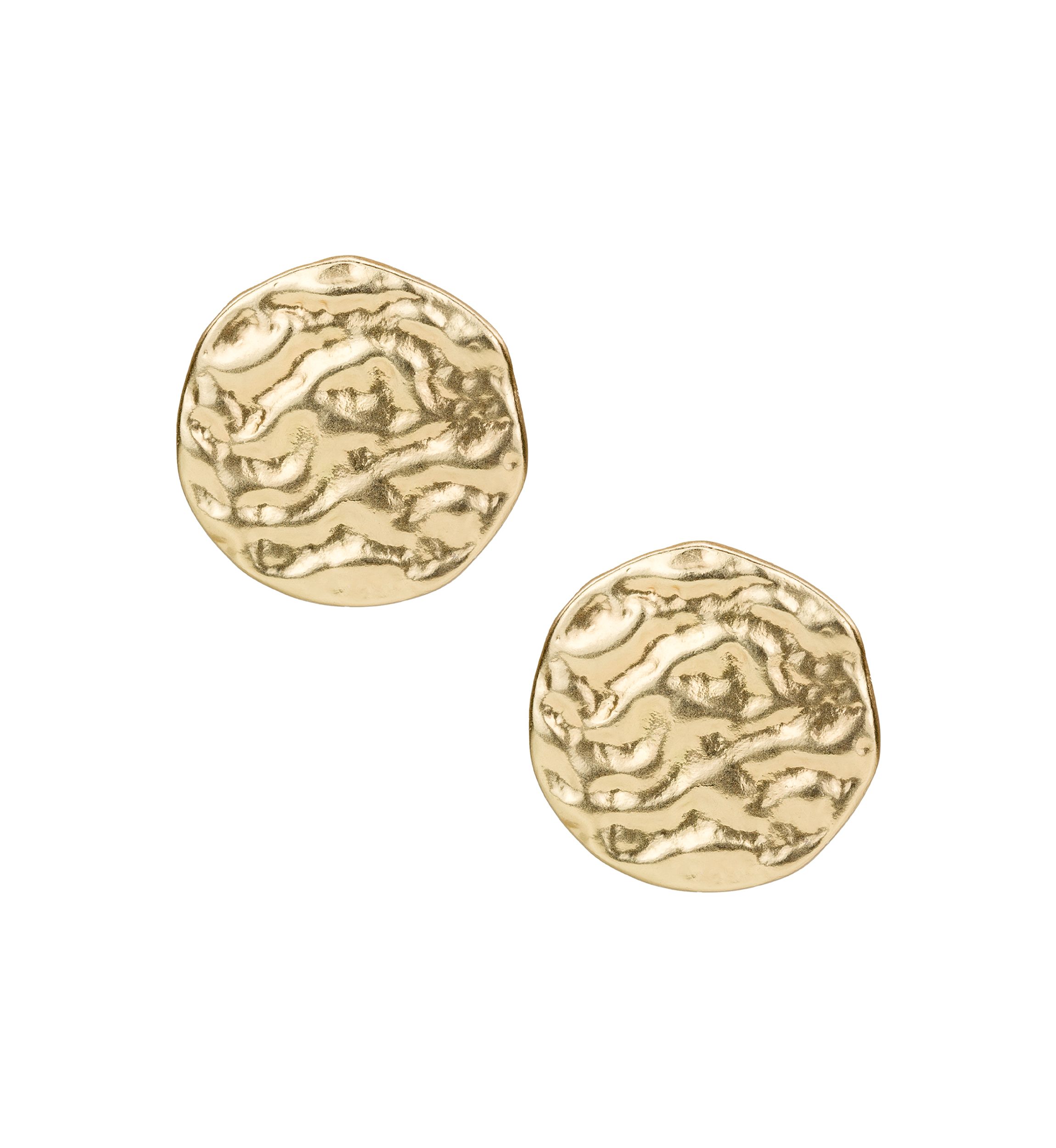 Round Button Stud Earrings