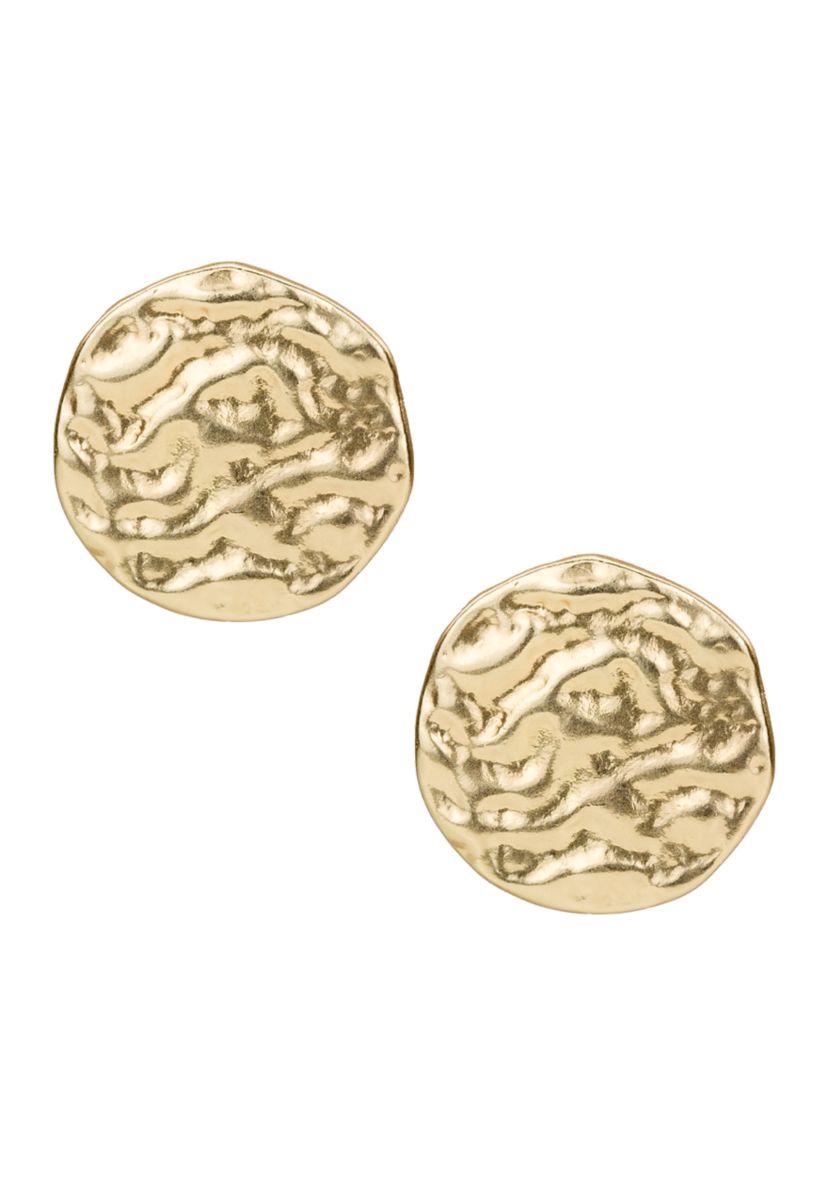 Round Button Stud Earrings