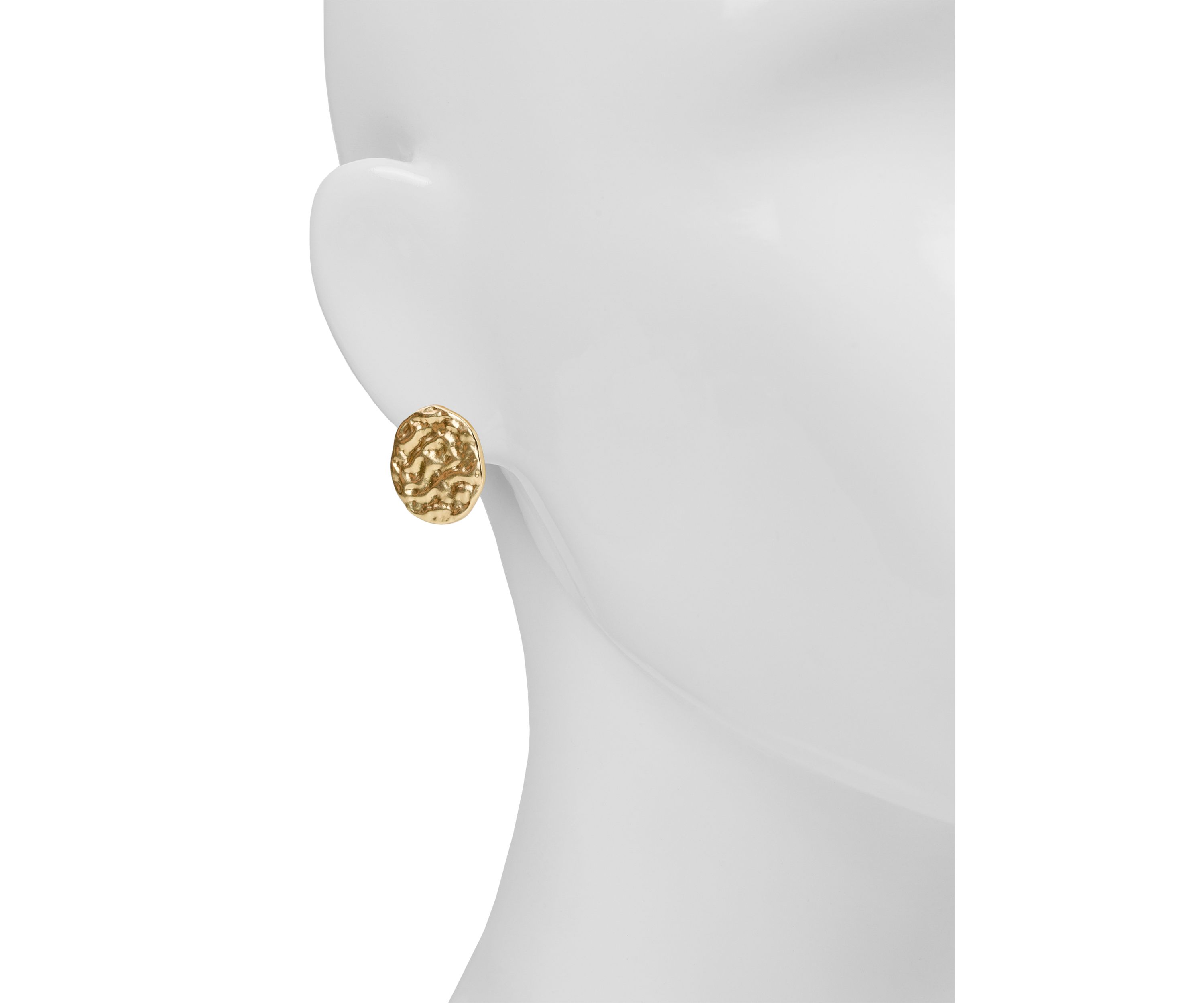 Round Button Stud Earrings