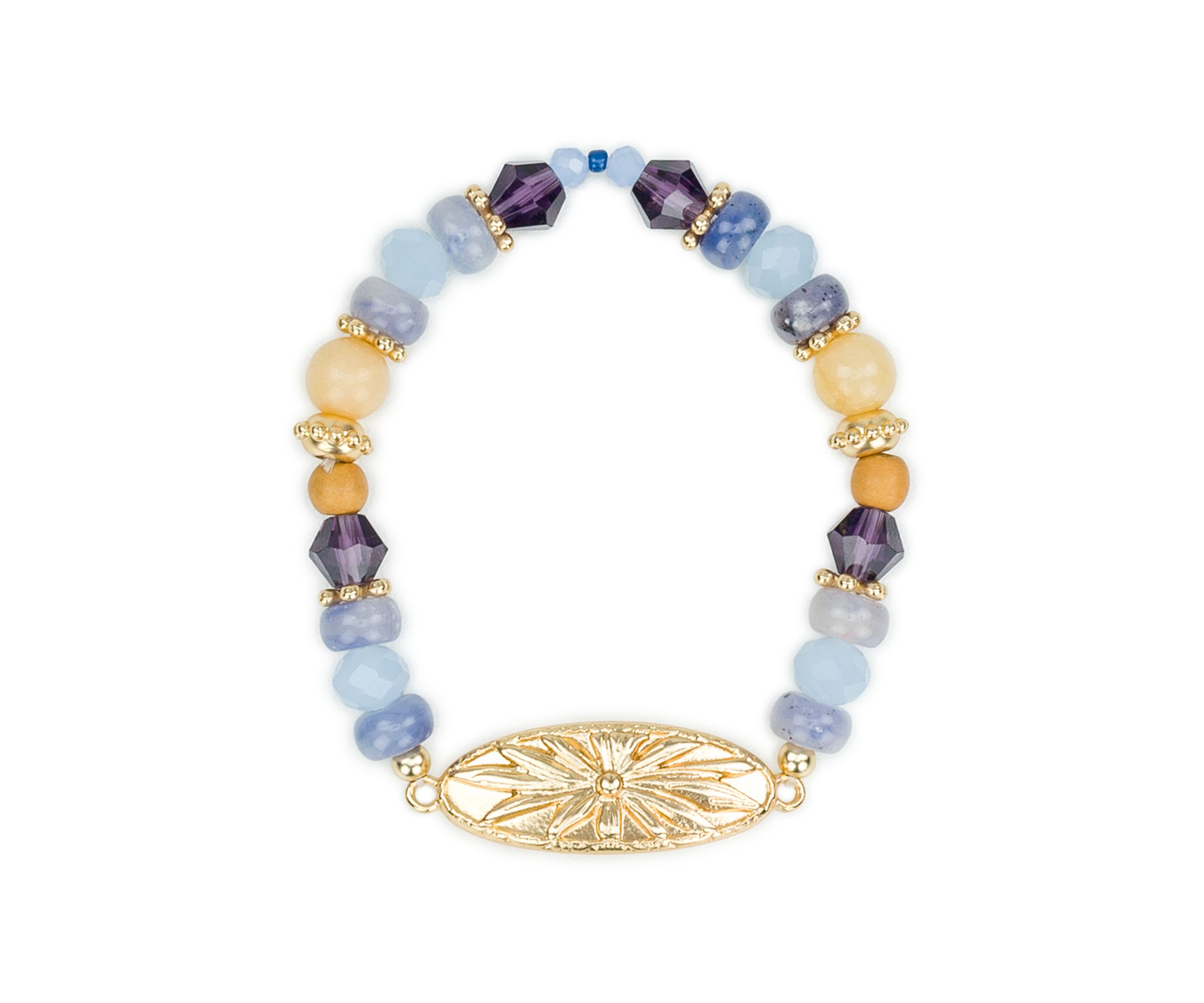Oval Flower Stretch Bracelet