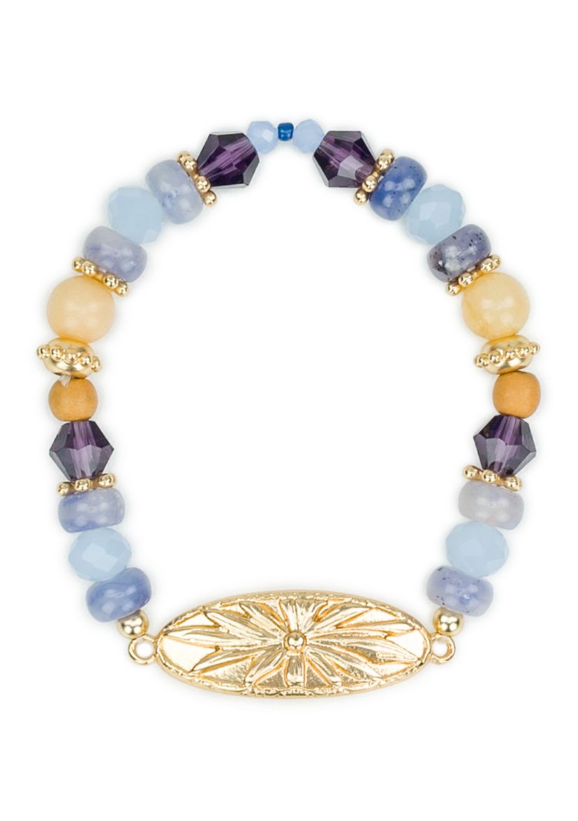 Oval Flower Stretch Bracelet