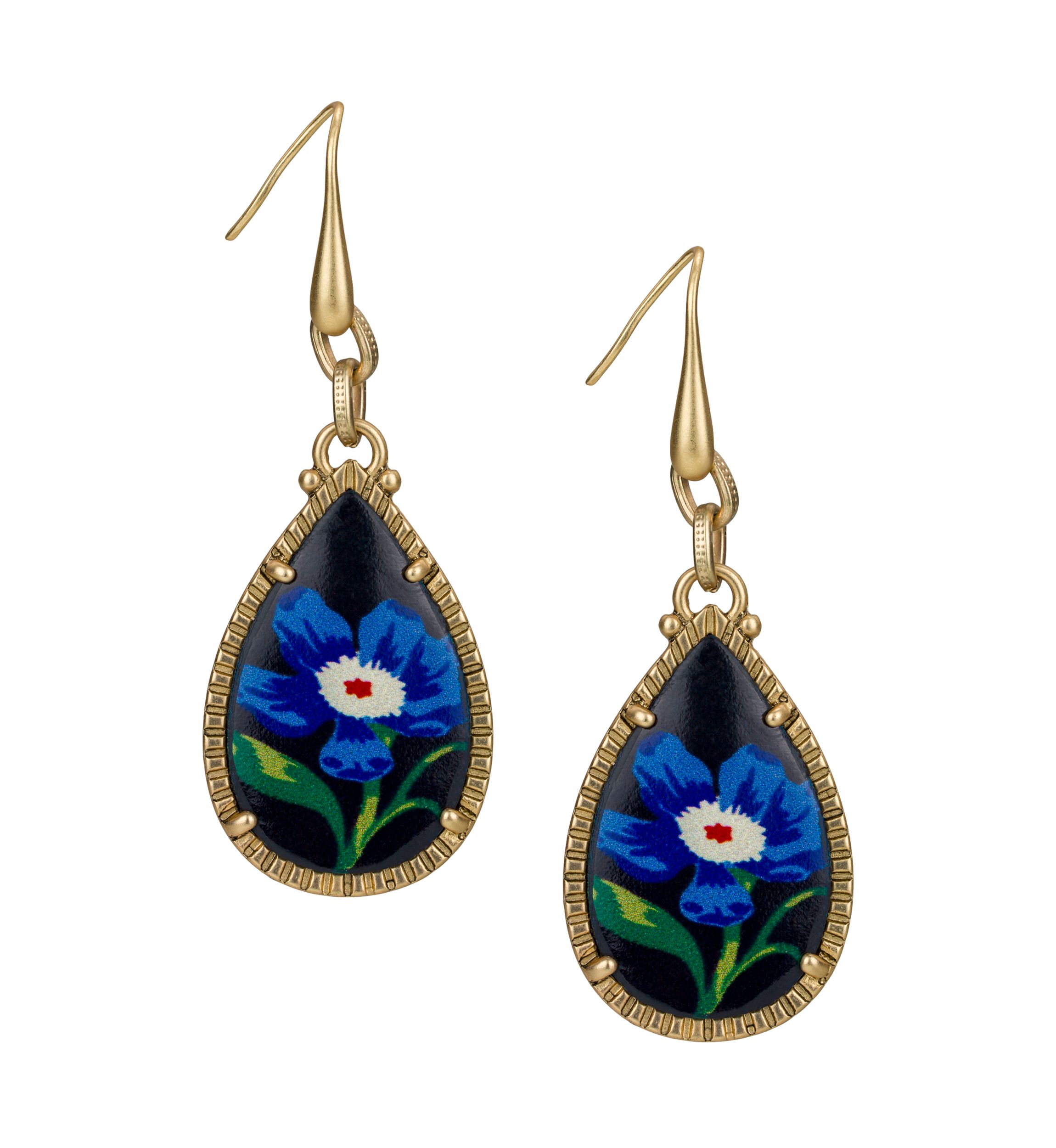 Antique Gold Teardrop Earrings