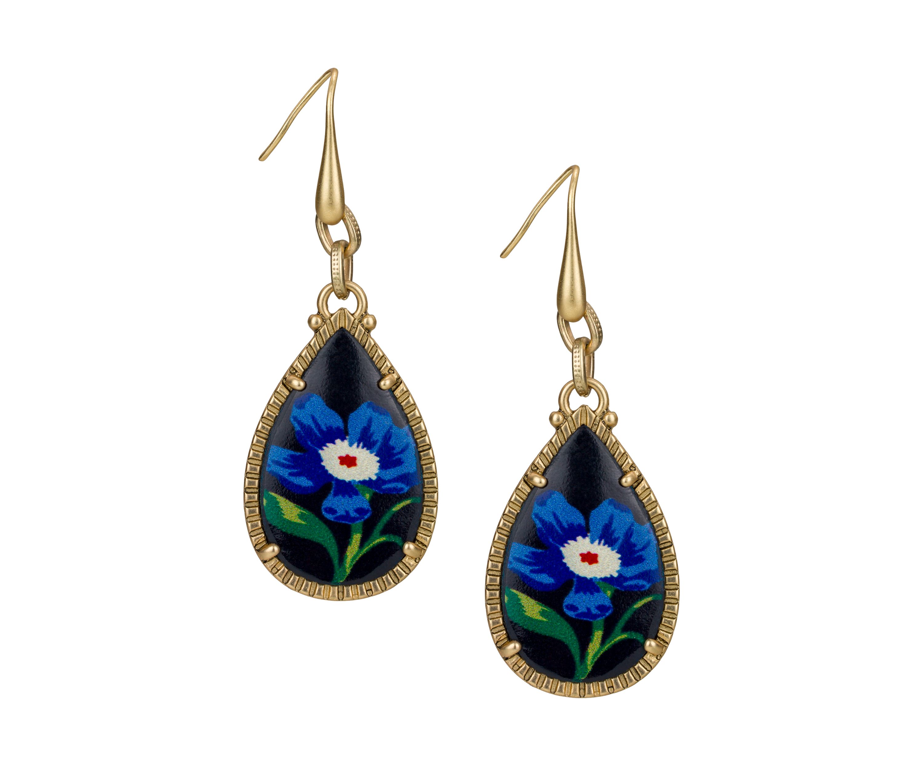 Antique Gold Teardrop Earrings