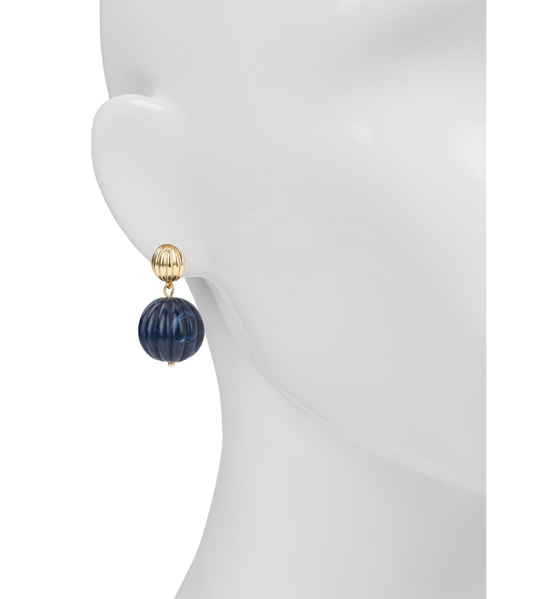 Blue Bead Drop Post Earrings