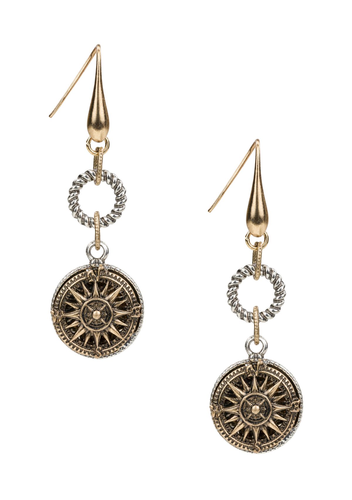 Rope Ring Compass Earrings