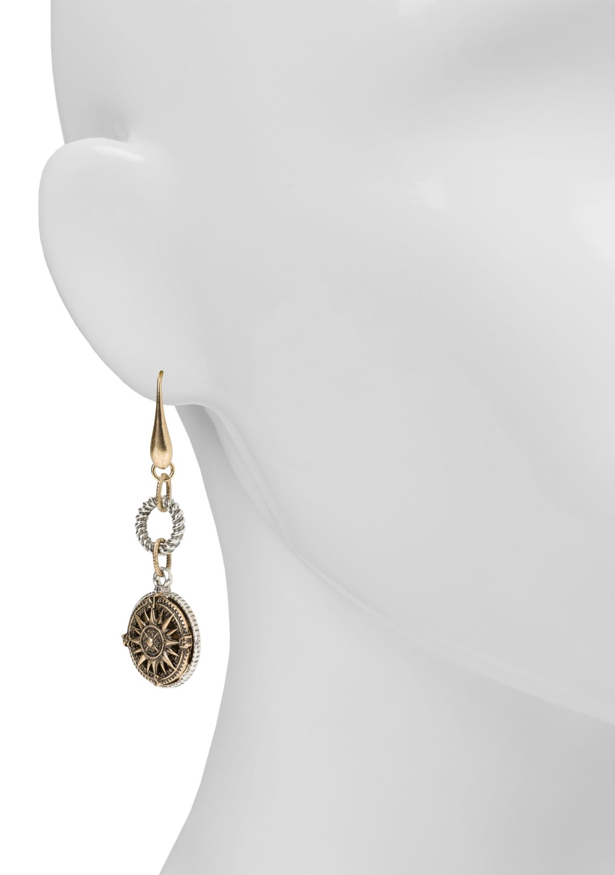 Rope Ring Compass Earrings