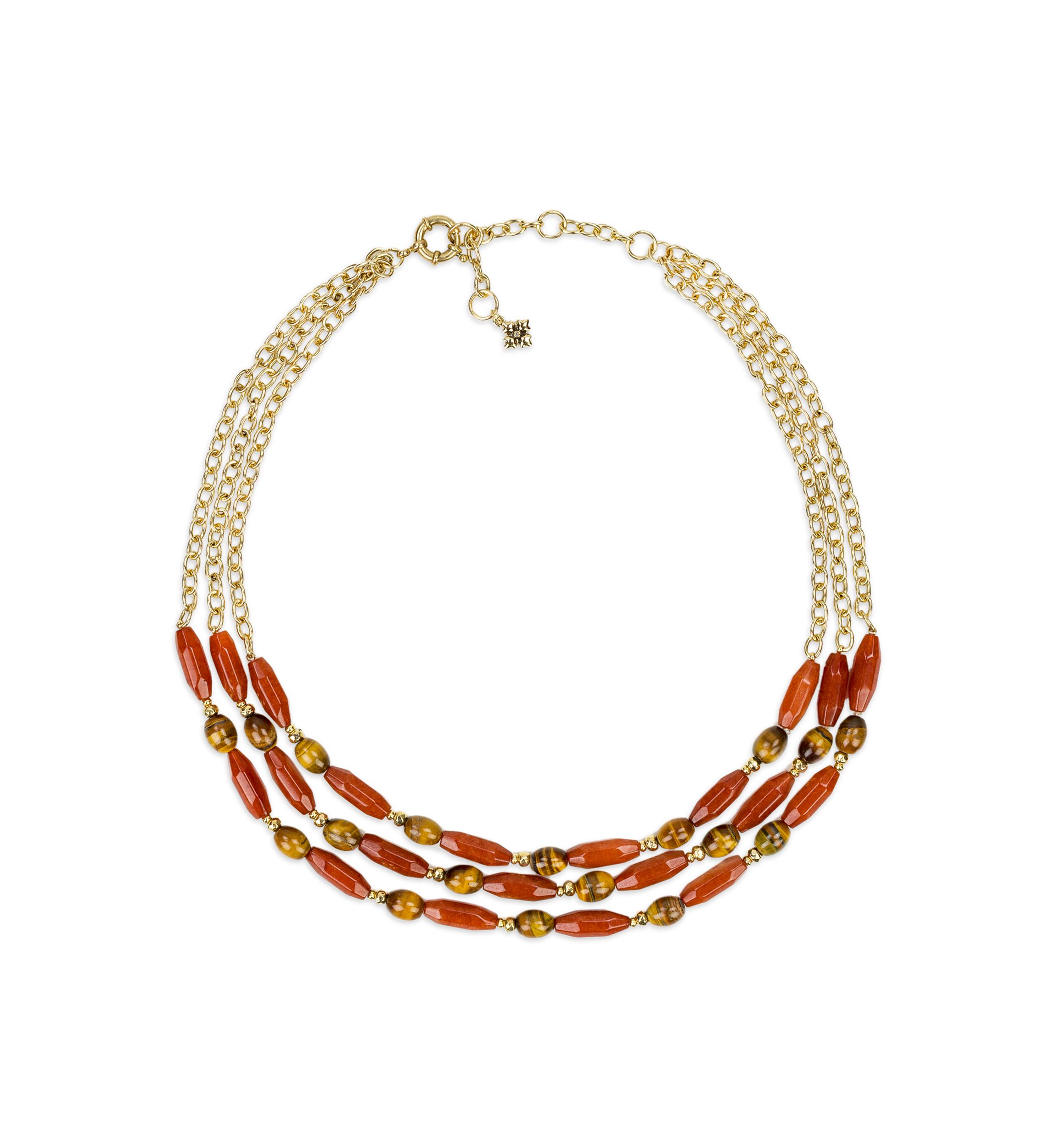 Multi Strand Red Beaded Necklace