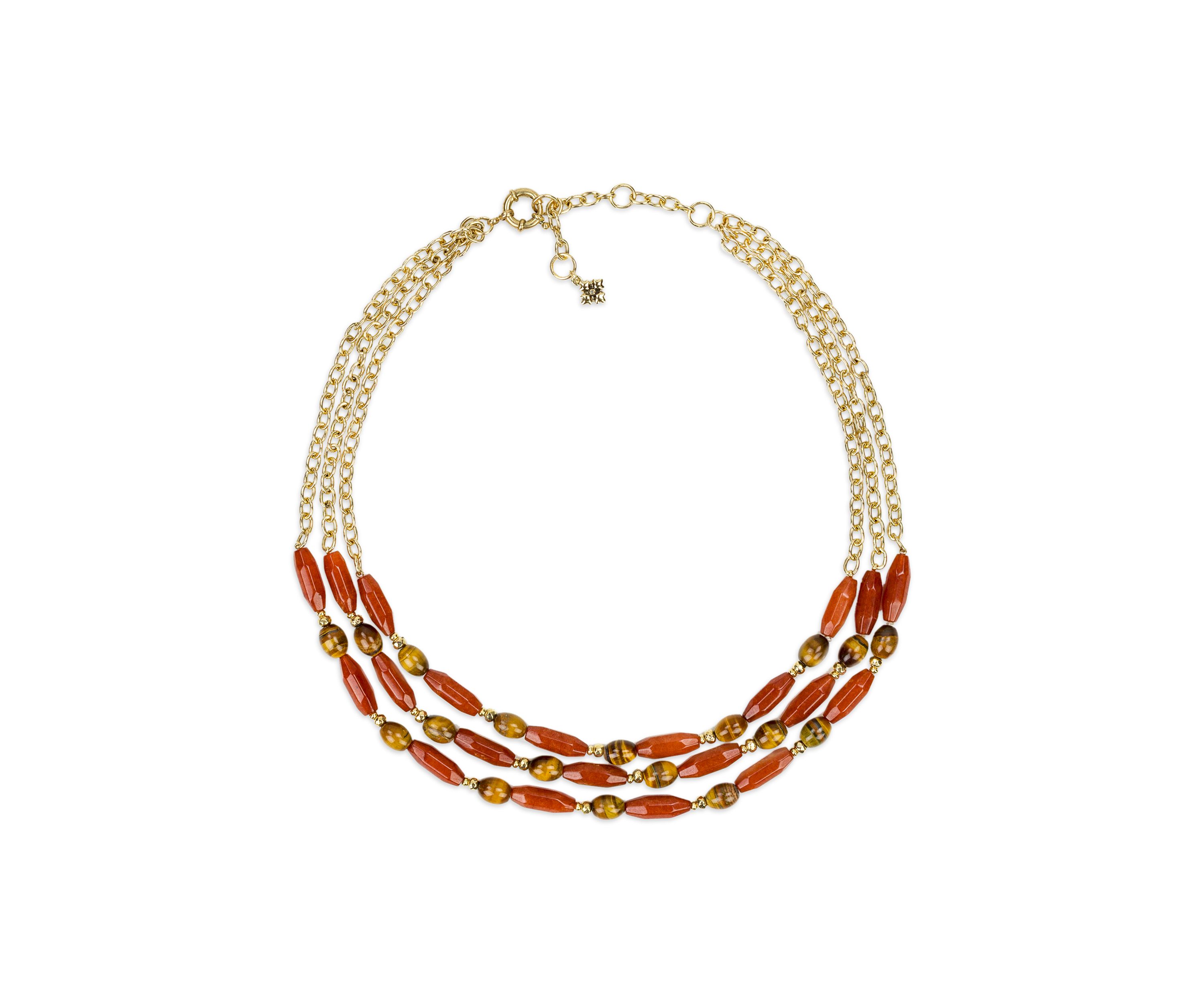 Multi Strand Red Beaded Necklace