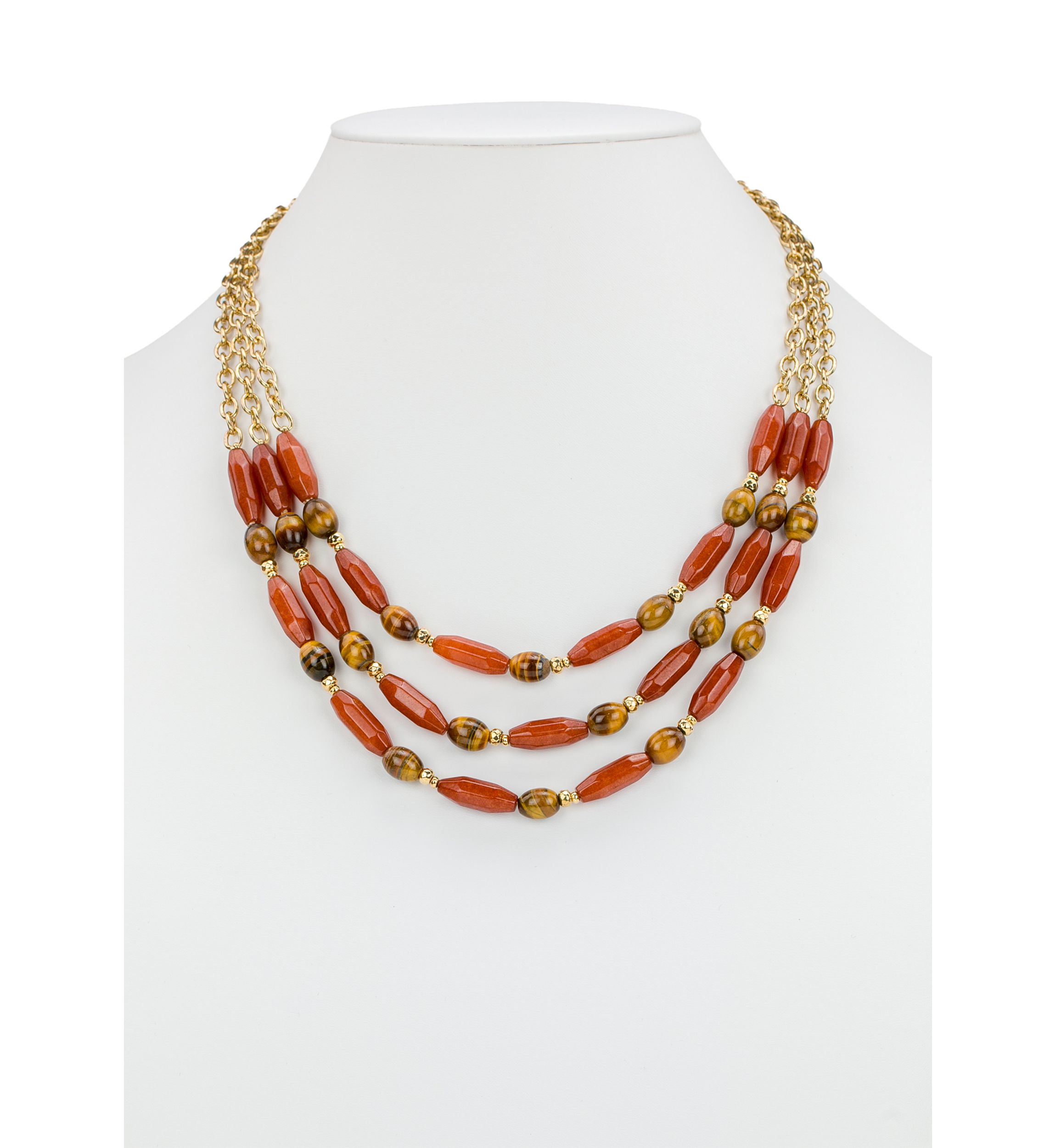 Multi Strand Red Beaded Necklace