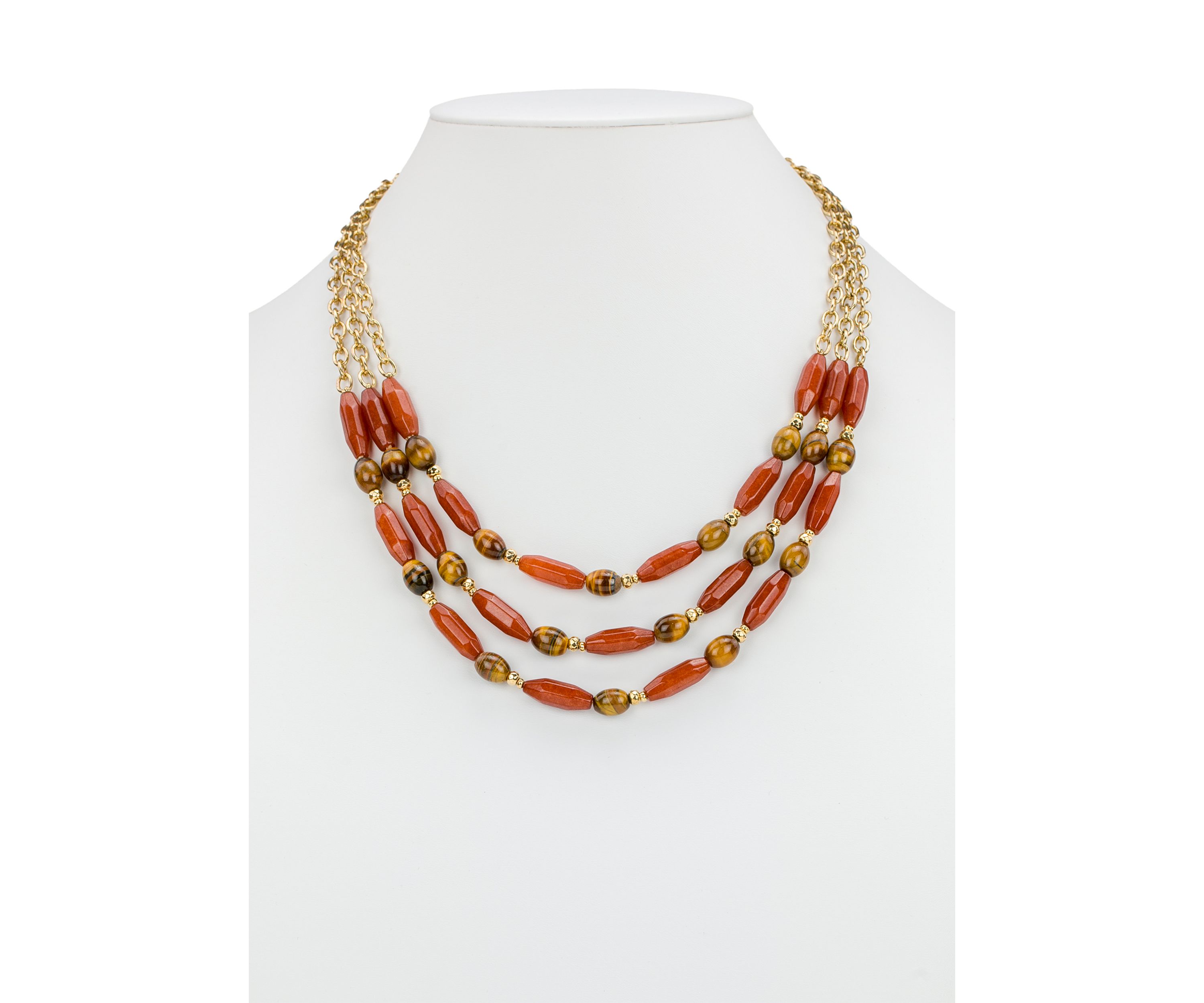 Multi Strand Red Beaded Necklace