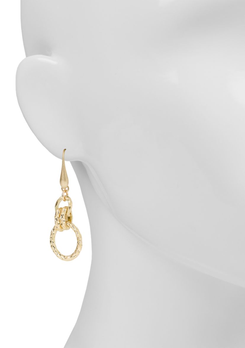 Double Ring Drop Earrings
