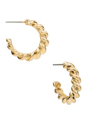 Patricia Nash Twisted Gold Tone Hoop Earrings