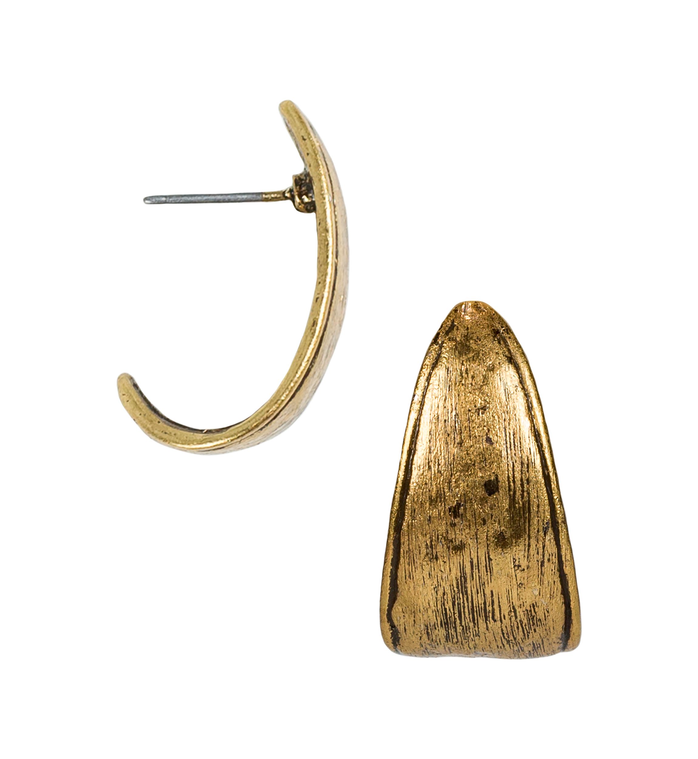 J Hoop Hammered Earrings