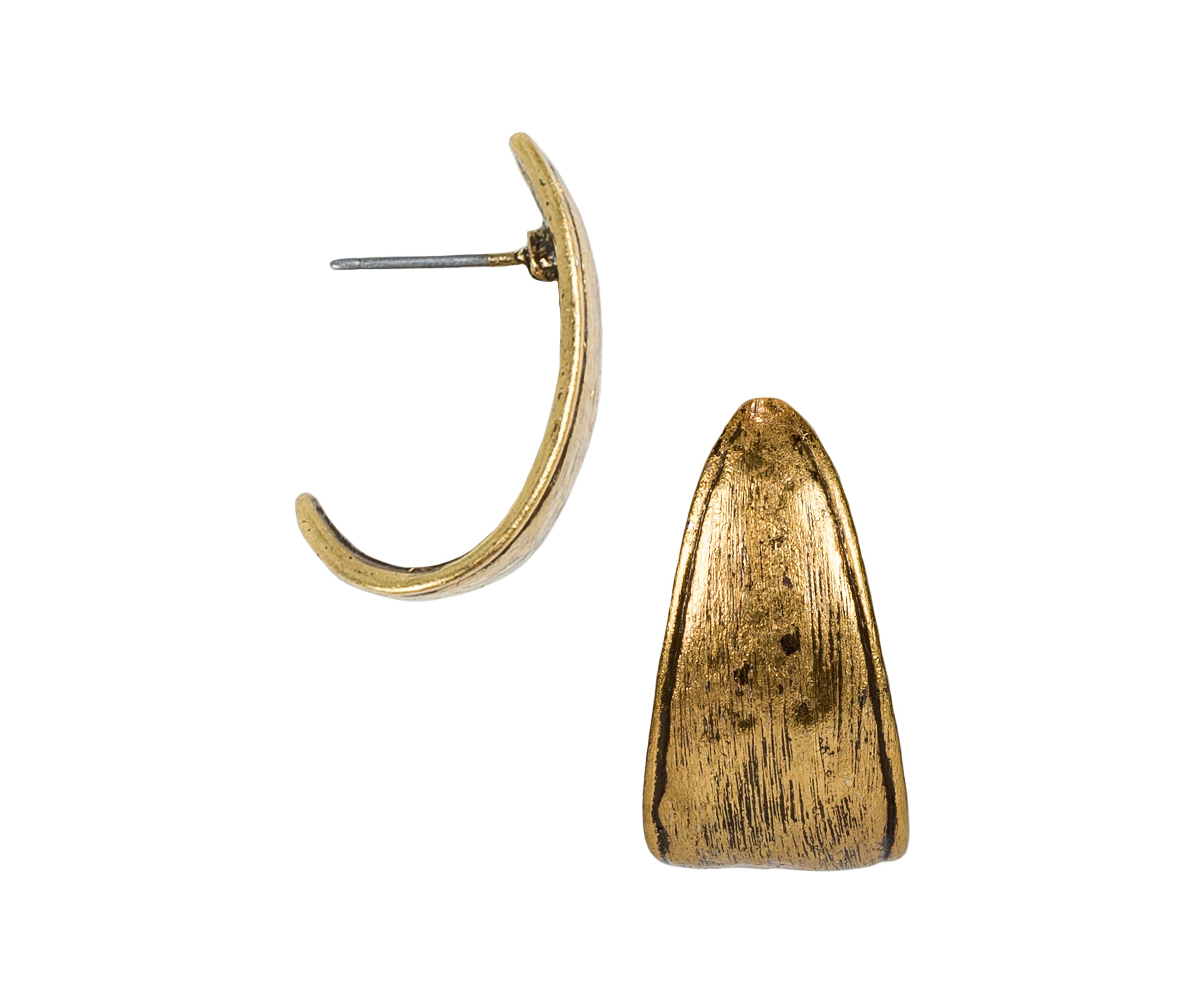 J Hoop Hammered Earrings