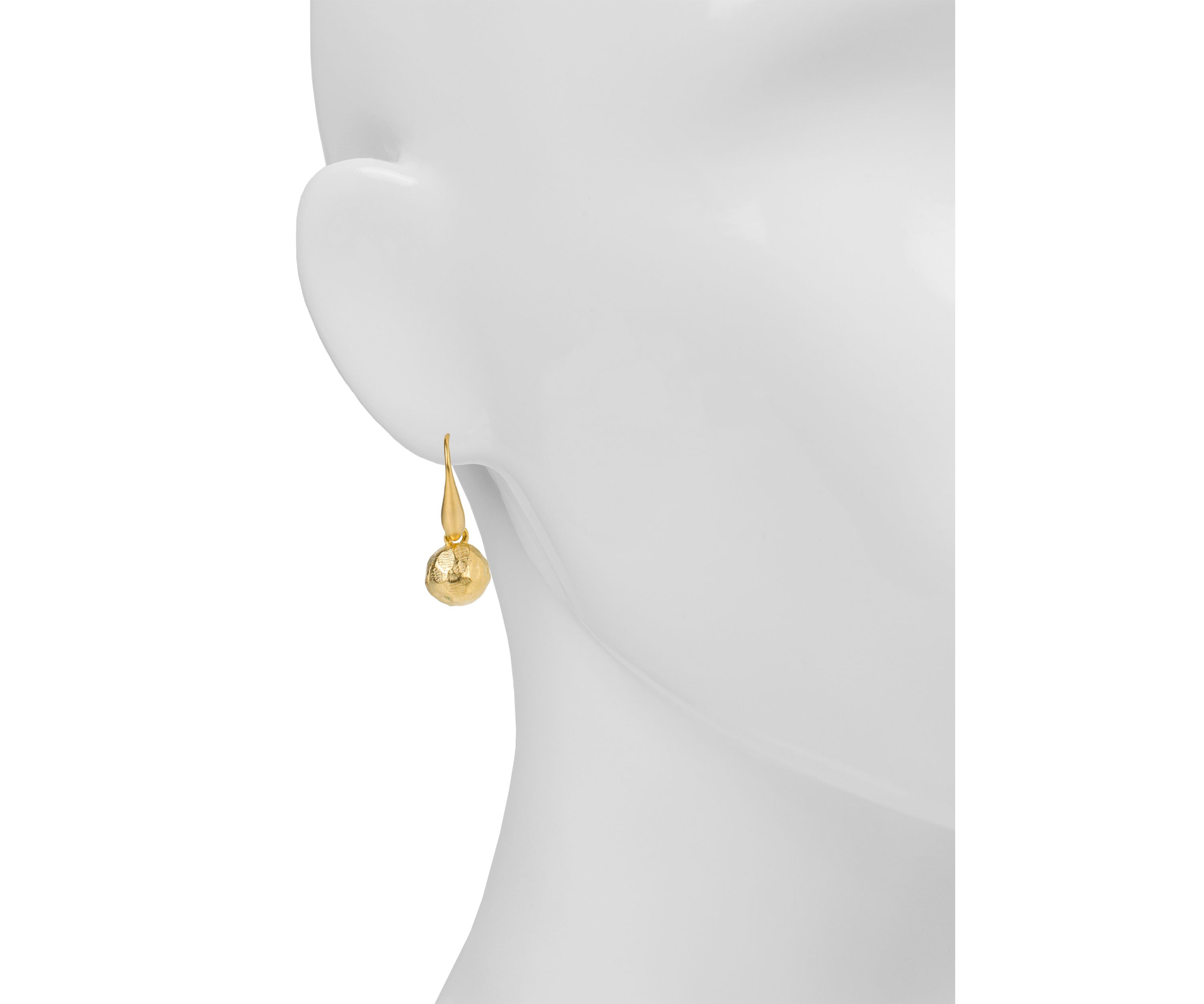 Hammered Ball Drop Earrings