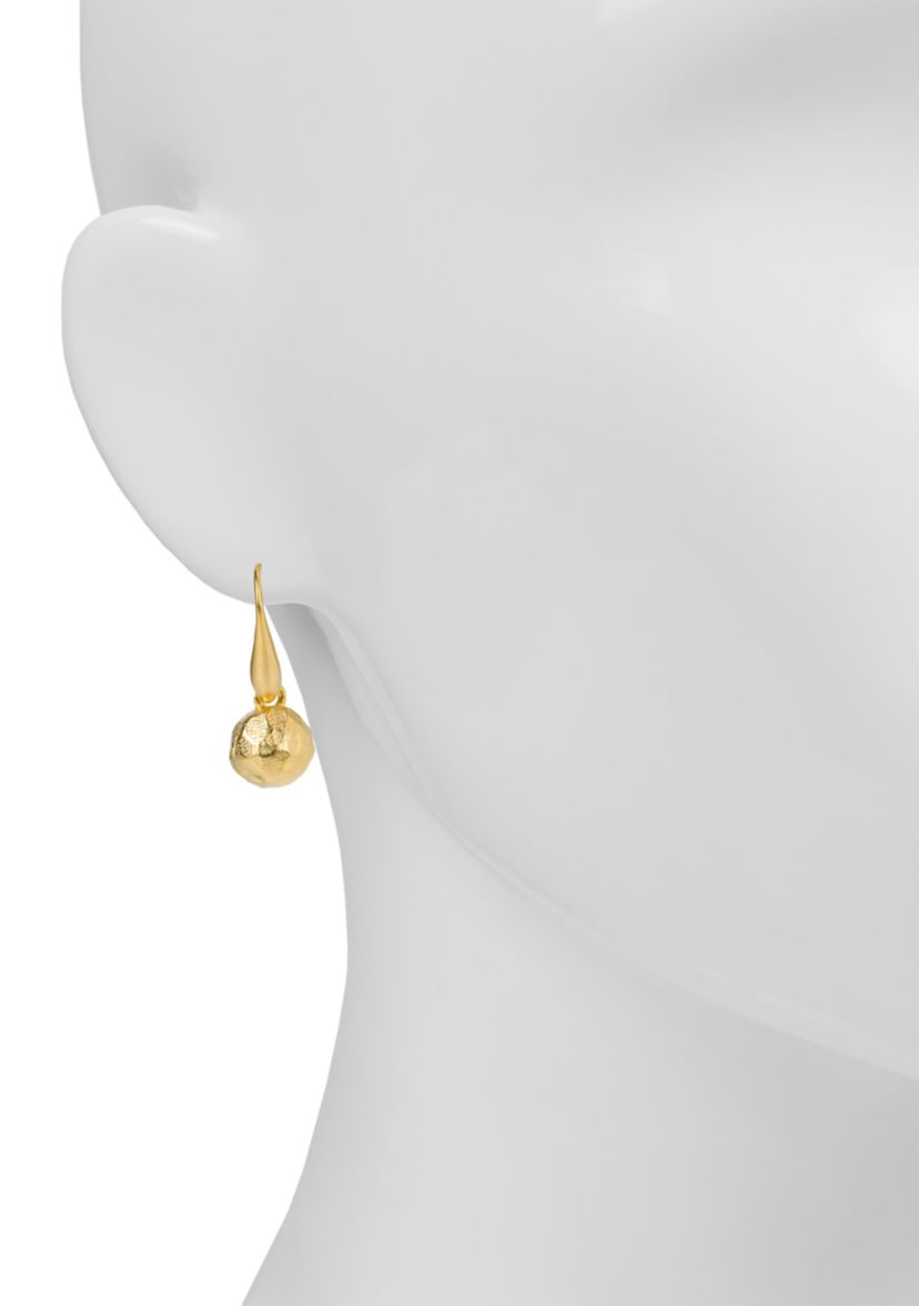 Hammered Ball Drop Earrings