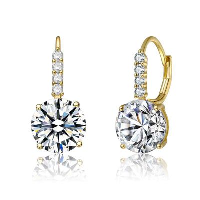 Rozzato Lab Created Classic Elegant Basket-Set Drop Leaver Back Earrings