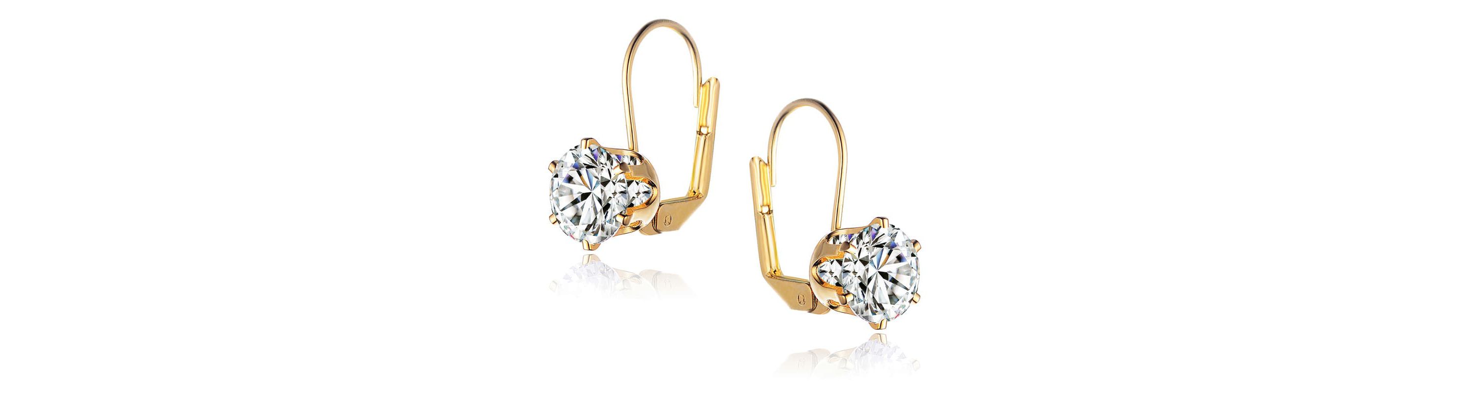 Lab Created White Cubic Zirconia Solitaire Classic Leverback Earrings