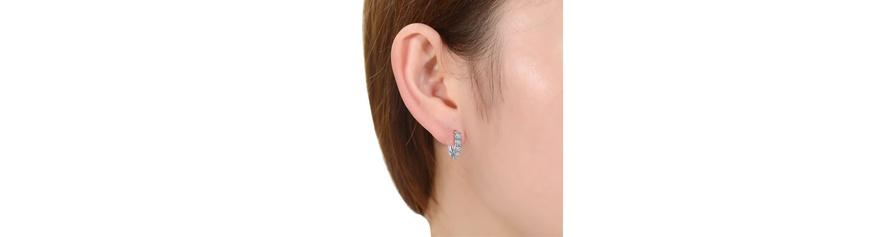 Lab Created Elegant ExtMini Huggie Hoop Earrings with White Gold-Plated Cubic Zirconia