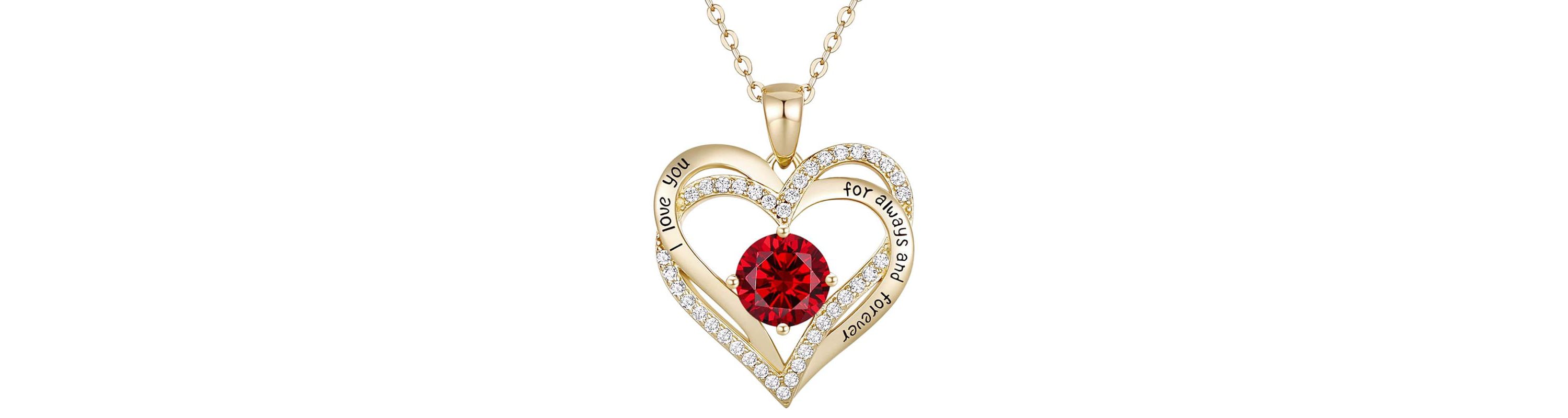 Lab Created 14K Gold Plated Colored Birthstone Pendant Necklace