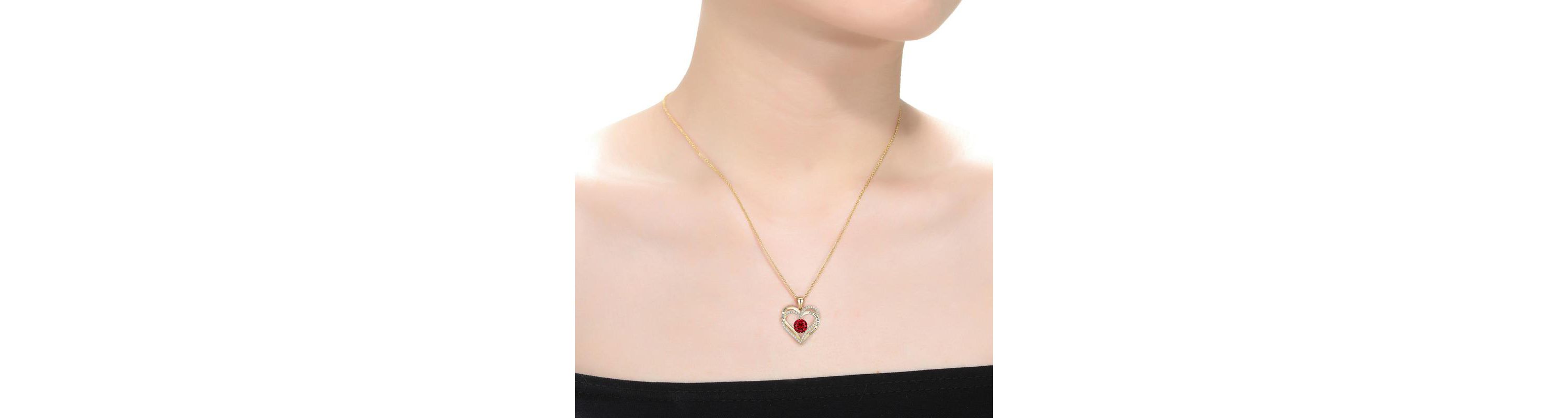 Lab Created 14K Gold Plated Colored Birthstone Pendant Necklace