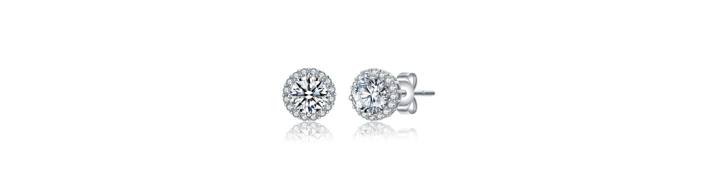 Lab Created Round Stud Earrings with Colored Cubic Zirconia