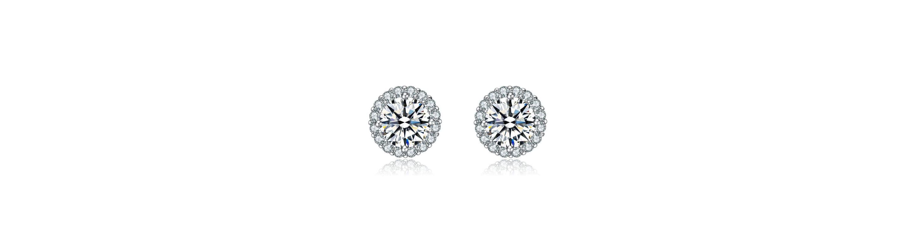 Lab Created Round Stud Earrings with Colored Cubic Zirconia