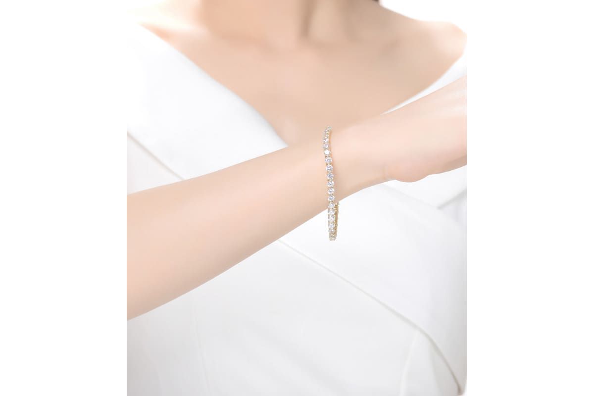 Lab Created Exquisite 4MM Cubic Zirconia Tennis Bracelet