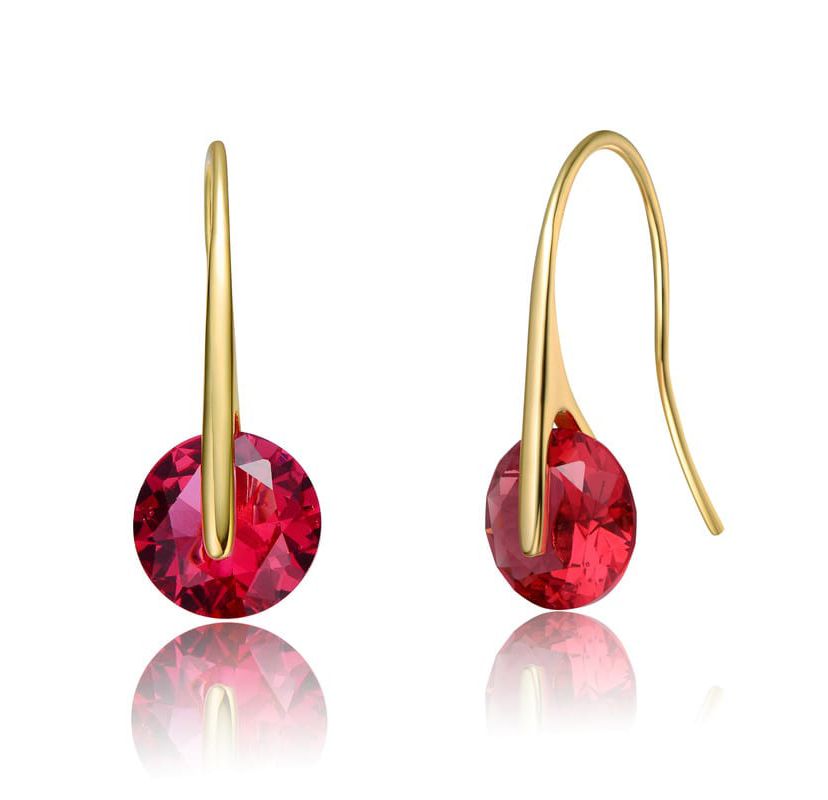 Lab Created Stylish Modernised Solitaire Drop Earrings