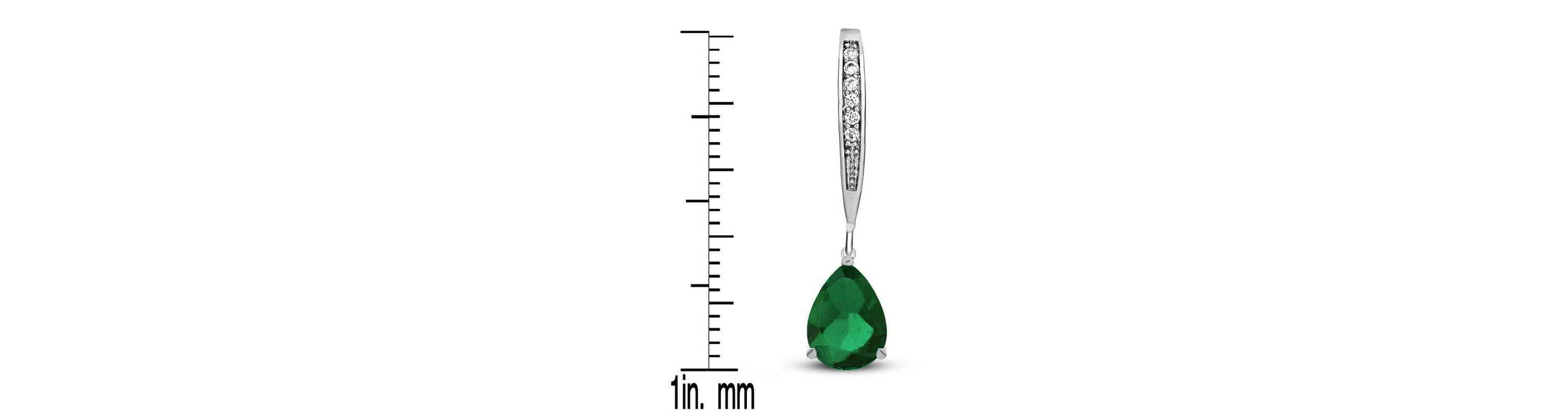Lab Created Elegant Sterling Silver Dangling Pear-Shaped Cubic Zirconia Earrings
