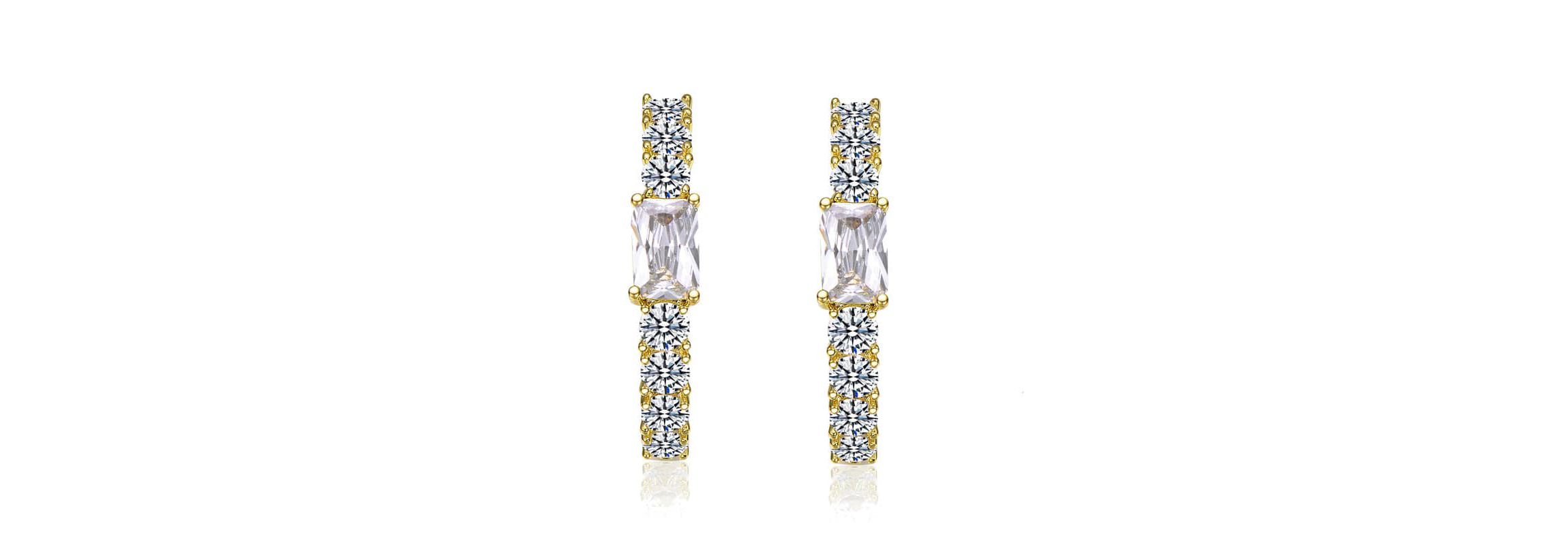Lab Created 14K Gold Plated with Colored Cubic Zirconia Inside-Out Hoop Earrings