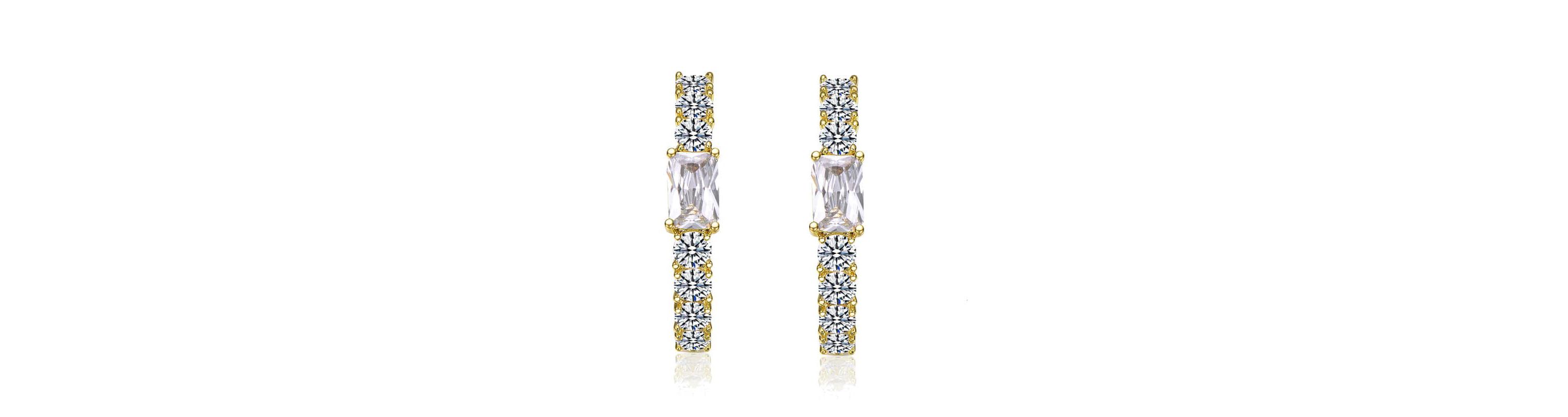 Lab Created 14K Gold Plated with Colored Cubic Zirconia Inside-Out Hoop Earrings