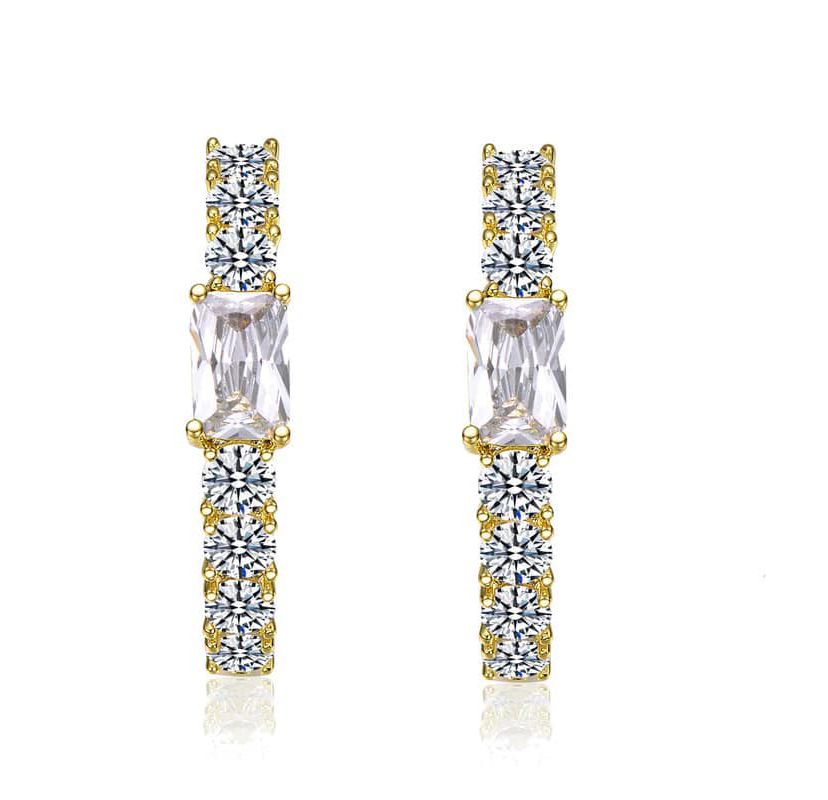 Lab Created 14K Gold Plated with Colored Cubic Zirconia Inside-Out Hoop Earrings