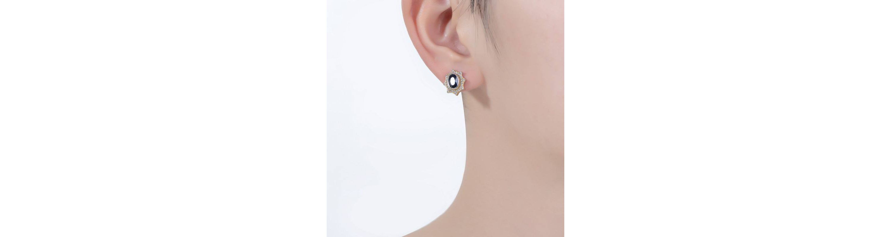 Lab Created Two-Tone with Colroed Cubic Zirconia Sunshine Stud Earrings
