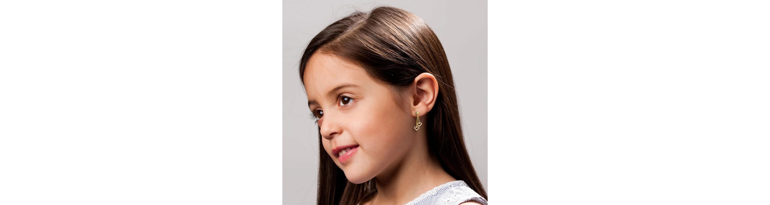 Lab Created 14K Gold Plated with Colored Enamel Double Heart Halo Dangle Chain Drop Earrings for Kids