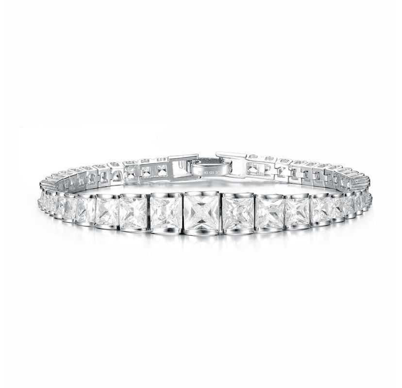 Lab Created Sterling Silver with Shimmering Clear Cubic Zirconia Tennis Bracelet